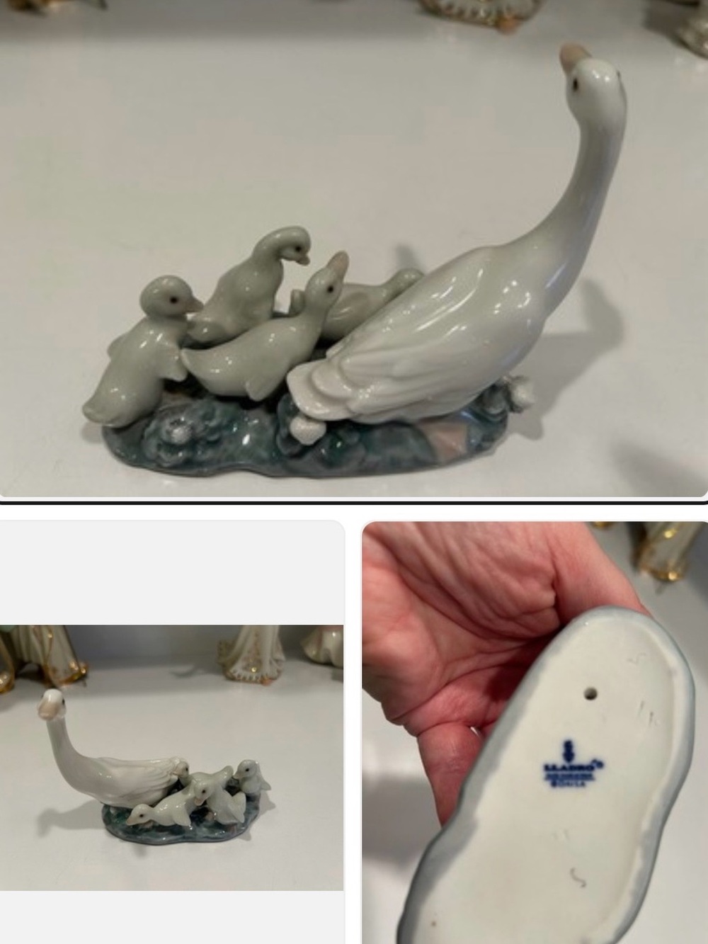 Lladro Porcelain ducklings after their mother Figurine